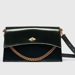 METIER 'Roma' Shoulder Bag Glossy Green Leather Bag - MSRP $3050 - BNWT